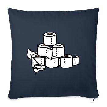 Toilet Paper Tower Pyramid Corona Hamster Pandemic - Sofa pillowcase 17,3'' x 17,3'' (45 x 45 cm) - navy - Front