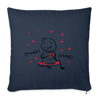 Merci! - Housse de coussin décorative 45 x 45 cm - bleu marine - Devant