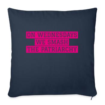 We Smash The Patriarchy - L’autonomisation féministe - Housse de coussin décorative 45 x 45 cm - bleu marine - Devant
