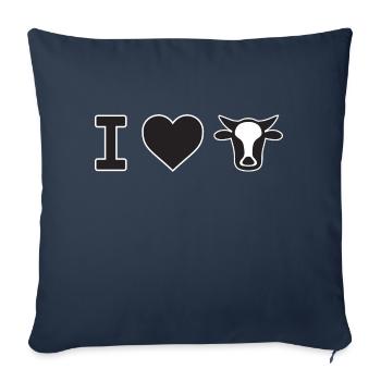 I Love Cows - Cow - Sofa pillowcase 17,3'' x 17,3'' (45 x 45 cm) - navy - Front