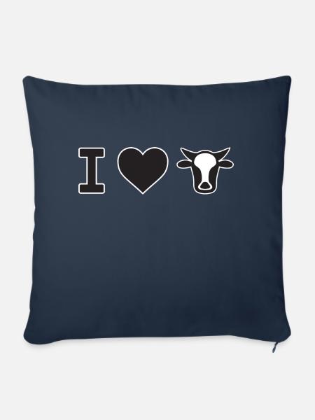 Ich liebe Kühe - Kuh - Sofakissenbezug 45 x 45 cm - Navy