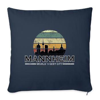 Lustig Mannheim Retro - Sofakissenbezug 45 x 45 cm - Navy - Vorne