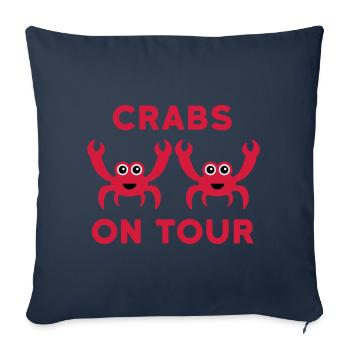 Crabes en tournée (deux crabes) - Housse de coussin décorative 45 x 45 cm - bleu marine - Devant