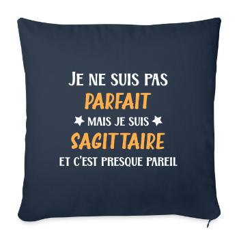 Je ne suis pas parfait mais sagittaire - Housse de coussin décorative 45 x 45 cm - bleu marine - Devant