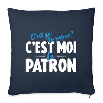 C'est Qui Le Patron C'est Moi Le Patron - Housse de coussin décorative 45 x 45 cm - bleu marine - Devant