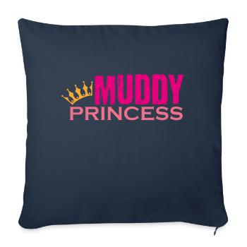 Muddy run shirt mud obstacle race ocr Team princes - Sofa pillowcase 17,3'' x 17,3'' (45 x 45 cm) - navy - Front