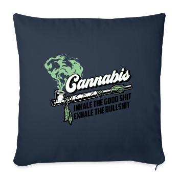 Colors can be changed | Cannanis Inhale Exhale - Sofa pillowcase 17,3'' x 17,3'' (45 x 45 cm) - navy - Front