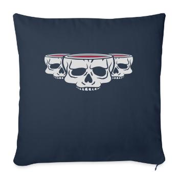 Horror Team Mug Skull - Housse de coussin décorative 45 x 45 cm - bleu marine - Devant