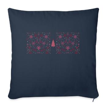 Christmas tree snowflakes - Sofa pillowcase 17,3'' x 17,3'' (45 x 45 cm) - navy - Front