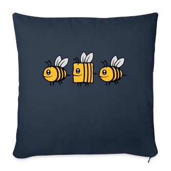 bee different comic bee - Sofa pillowcase 17,3'' x 17,3'' (45 x 45 cm) - navy - Front