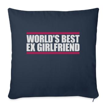 La meilleure ex petite amie du monde - Housse de coussin décorative 45 x 45 cm - bleu marine - Devant