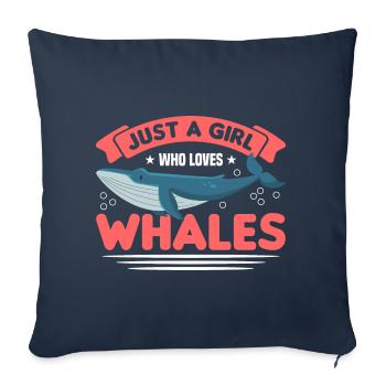 Observation des baleines Observation des baleines Orques Bleu Baleine - Housse de coussin décorative 45 x 45 cm - bleu marine - Devant