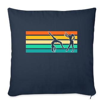 Gymnastique Gymnastique Gymnastes - Housse de coussin décorative 45 x 45 cm - bleu marine - Devant