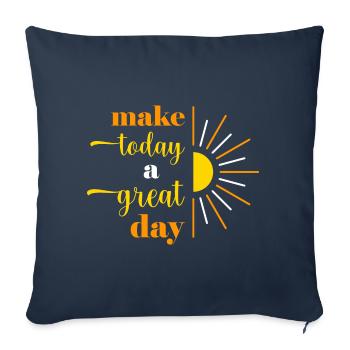 Faites d’aujourd’hui un grand jour - Housse de coussin décorative 45 x 45 cm - bleu marine - Devant
