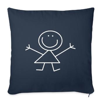 Stick Figure Enfant Stick Figure - Housse de coussin décorative 45 x 45 cm - bleu marine - Devant