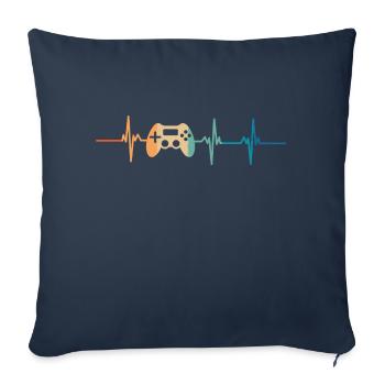 heartbeat game console - Sofa pillowcase 17,3'' x 17,3'' (45 x 45 cm) - navy - Front