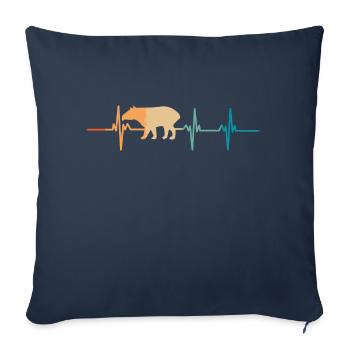 Battement de cœur tapir - Housse de coussin décorative 45 x 45 cm - bleu marine - Devant