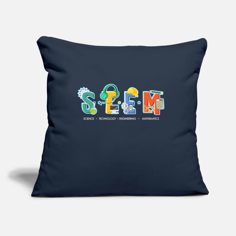 Science Technology Engineering Mathematics STEM Sofa pillowcase 17,3'' x 17,3'' (45 x 45 cm)