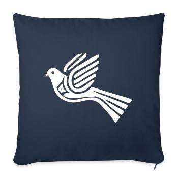 Colombe de la paix - Housse de coussin décorative 45 x 45 cm - bleu marine - Devant