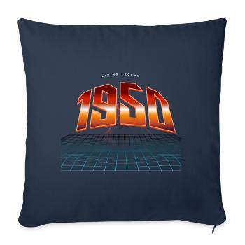 1950 Année de naissance Année de naissance - Housse de coussin décorative 45 x 45 cm - bleu marine - Devant