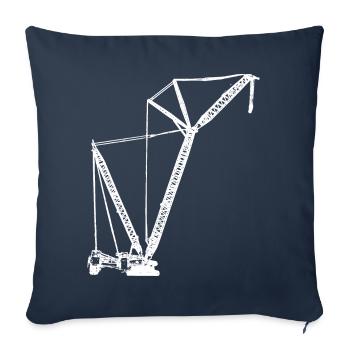 Caterpillar crane crawler crane - Sofa pillowcase 17,3'' x 17,3'' (45 x 45 cm) - navy - Front