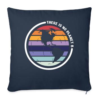 there is no planet b - Housse de coussin décorative 45 x 45 cm - bleu marine - Devant