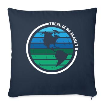 there is no planet b - Housse de coussin décorative 45 x 45 cm - bleu marine - Devant