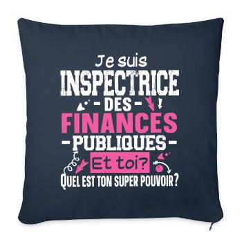 Inspectrice Finances Publiques Impôts Métier - Housse de coussin décorative 45 x 45 cm - bleu marine - Devant