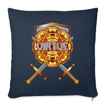 Virtue (Gold) - Sofa pillowcase 17,3'' x 17,3'' (45 x 45 cm) - navy - Front