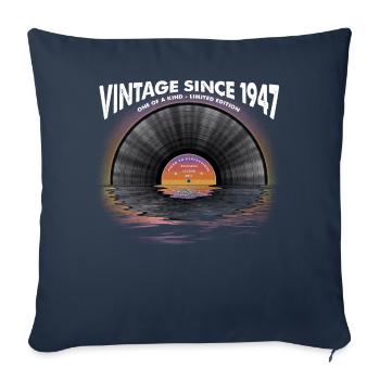 Vintage since 1947 Retro Disco Music Vintage - Sofa pillowcase 17,3'' x 17,3'' (45 x 45 cm) - navy - Front