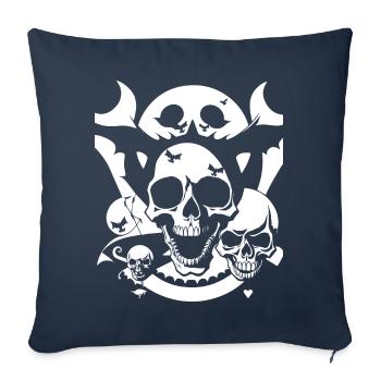Horror Skull Skull Art Skull Gothic Heavy Metal - Sofa pillowcase 17,3'' x 17,3'' (45 x 45 cm) - navy - Front