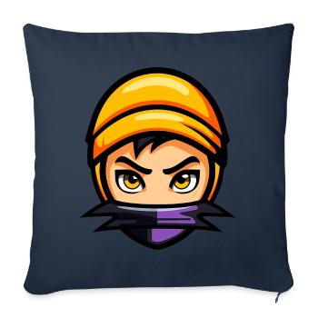Ninja mignon d’Halloween - Housse de coussin décorative 45 x 45 cm - bleu marine - Devant