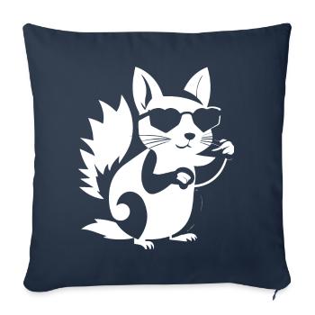 Funny Squirrel Wearing Sunglasses Squirrels - Sofa pillowcase 17,3'' x 17,3'' (45 x 45 cm) - navy - Front