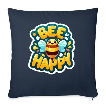 Bee Happy glückliche Biene - Sofa pillowcase 17,3'' x 17,3'' (45 x 45 cm) - navy - Front