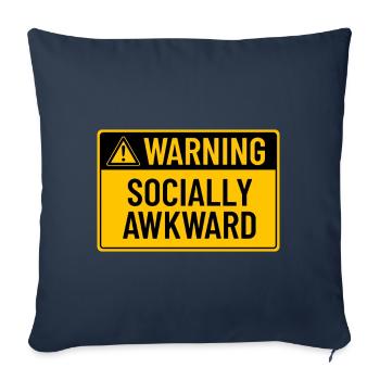 Warning: Socially Awkward - Sofa pillowcase 17,3'' x 17,3'' (45 x 45 cm) - navy - Front