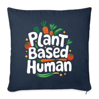 Végétarien Végétalien Végétarien Végétarien - Housse de coussin décorative 45 x 45 cm - bleu marine - Devant