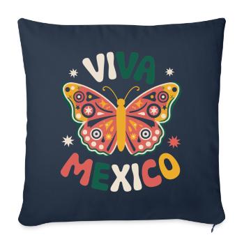 Mexique Mexique Mexicain Espagnol - Housse de coussin décorative 45 x 45 cm - bleu marine - Devant