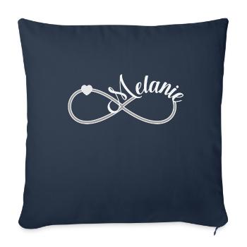 Mélanie prénom prénom - Housse de coussin décorative 45 x 45 cm - bleu marine - Devant