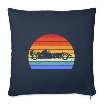 Vintage Retro Formula Car Racing Car V - Sofa pillowcase 17,3'' x 17,3'' (45 x 45 cm) - navy - Front