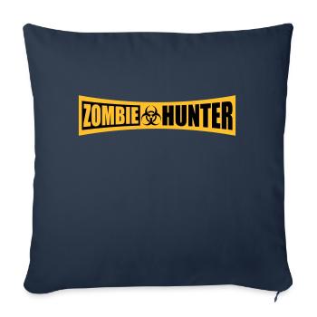 chasseur de zombies citation d’Halloween - Housse de coussin décorative 45 x 45 cm - bleu marine - Devant