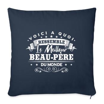 Le Meilleur Beau-Père Du Monde - Housse de coussin décorative 45 x 45 cm - bleu marine - Devant