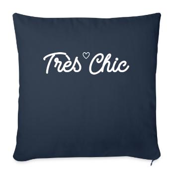Très Chic - Housse de coussin décorative 45 x 45 cm - bleu marine - Devant
