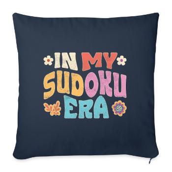 in my Sudoku Era - Sofa pillowcase 17,3'' x 17,3'' (45 x 45 cm) - navy - Front