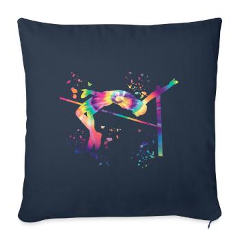 Saut en hauteur Aquarelle Saut en hauteur - Housse de coussin décorative 45 x 45 cm - bleu marine - Devant