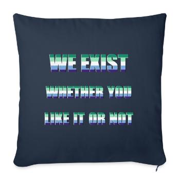 We Exist - Drapeau des hommes gays - Housse de coussin décorative 45 x 45 cm - bleu marine - Devant