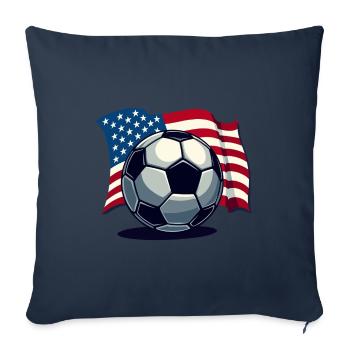 WM USA Fussball Fußballer Amerika Flagge - Sofakissenbezug 45 x 45 cm - Navy - Vorne