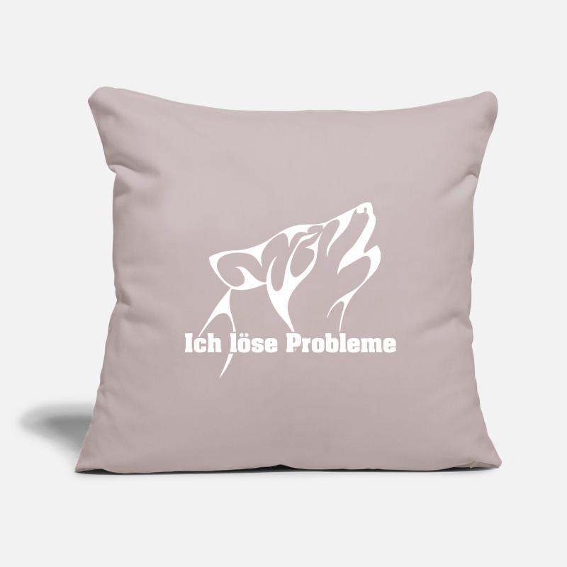 The wolf solves problems Sofa pillowcase 17,3'' x 17,3'' (45 x 45 cm)