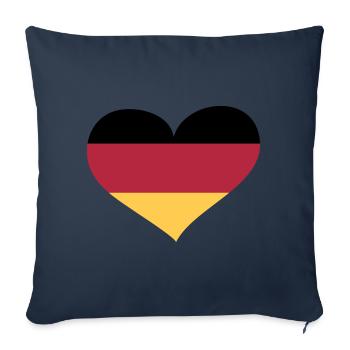 Deutschland Herz; Heart Germany - Sofa pillowcase 17,3'' x 17,3'' (45 x 45 cm) - navy - Front