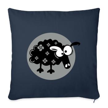 Mouton Euskadi - Housse de coussin décorative 45 x 45 cm - bleu marine - Devant