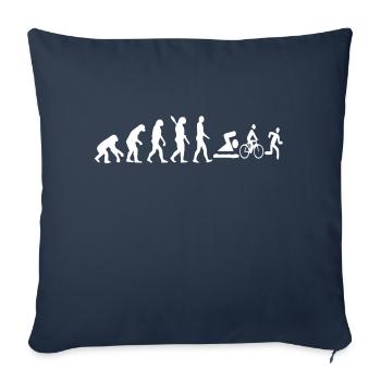 Triathlon Natation Bike Run - Housse de coussin décorative 45 x 45 cm - bleu marine - Devant